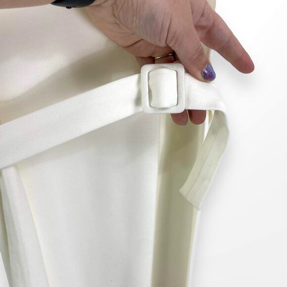 00s IMPERIAL Vintage White Belted Sheath Dress - Picture 5 of 9